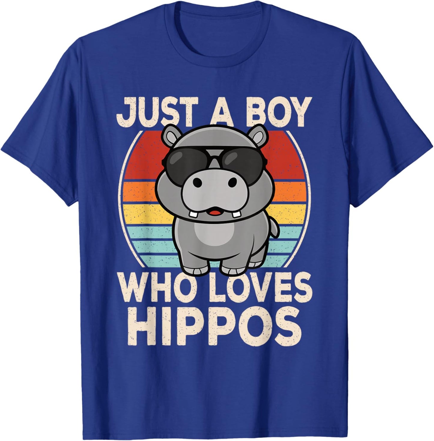 Just A Boy Who Loves Hippos Hippopotamus Lover Boys Kids T-Shirt - T-Shirt | Royal