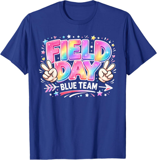 Field Day Blue Team Peace Hand Pastel Men Women Kid T-Shirt - T-Shirt | Royal
