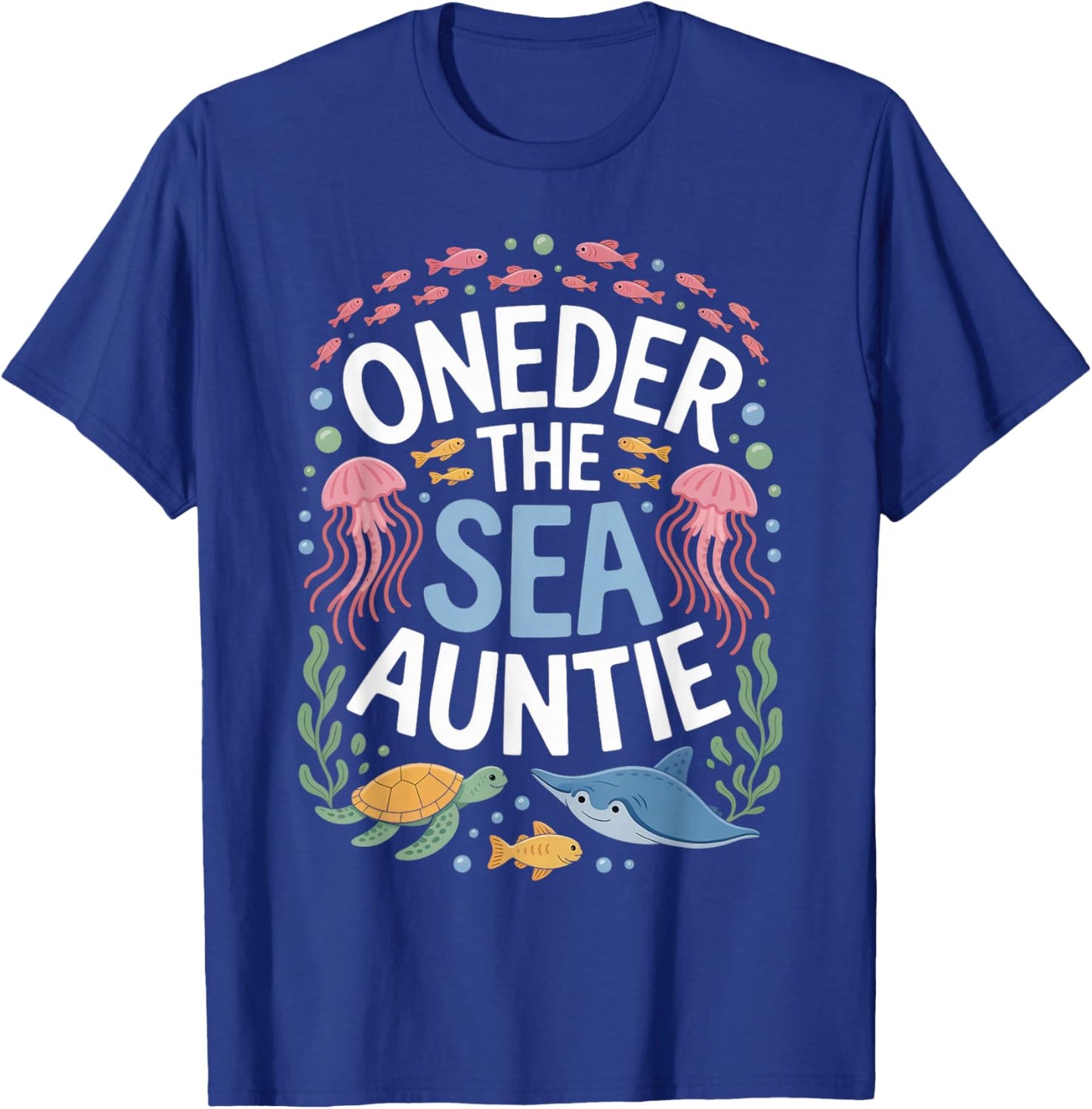 OneDer The Sea Auntie 1st Birthday Aunt Matching T-Shirt - T-Shirt | Royal