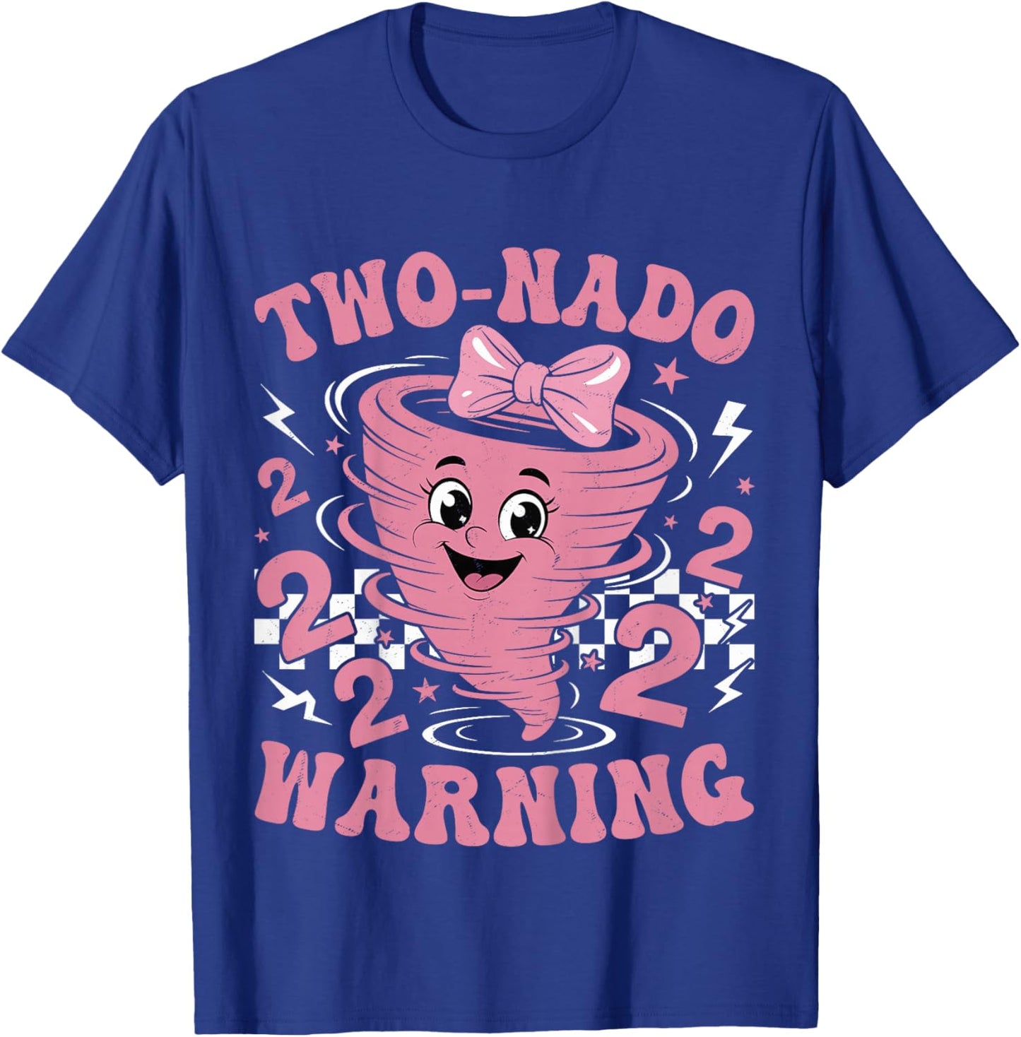Two Nado Warning Coquette Bow 2nd Birthday 2 Year Old Girls T-Shirt - T-Shirt | Royal