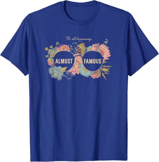 Almost Famous Boho Floral Sunglasses Logo Retro Band Movie T-Shirt - T-Shirt | Royal