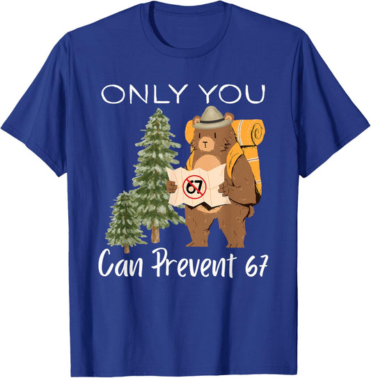 Funny Outdoor Bear Wild Number Six Seven Pun T-Shirt - T-Shirt | Royal