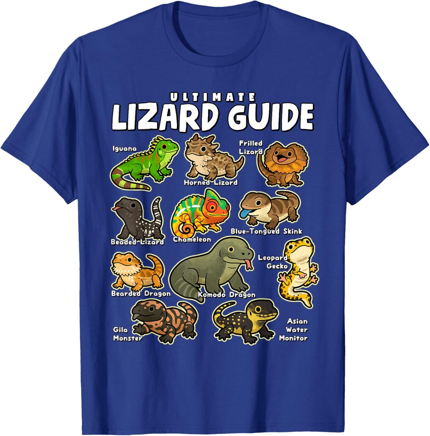 Ultimate Lizard Guide Cute World Lizards Reptile Herpetology T-Shirt - T-Shirt | Royal