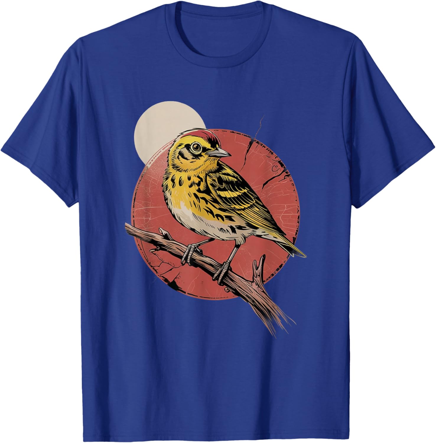 Vintage Yellow Songbird Retro Birdwatching Nature Bird T-Shirt - T-Shirt | Royal