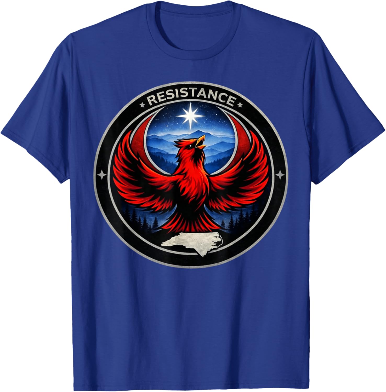 North Carolina NC Rebel Bird Alliance Resistance No Kings T-Shirt - T-Shirt | Royal