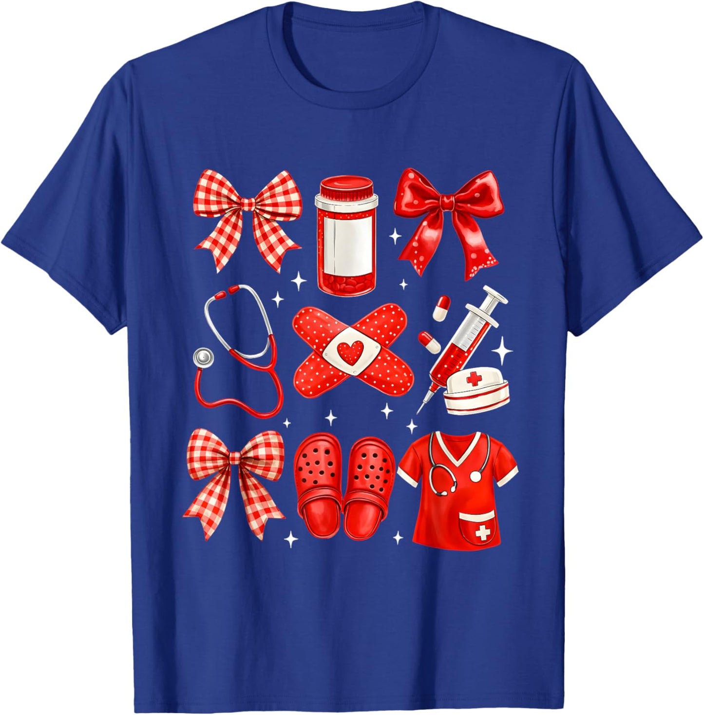 Nurse Valentines Cute Coquette Nursing T-Shirt - T-Shirt | Royal