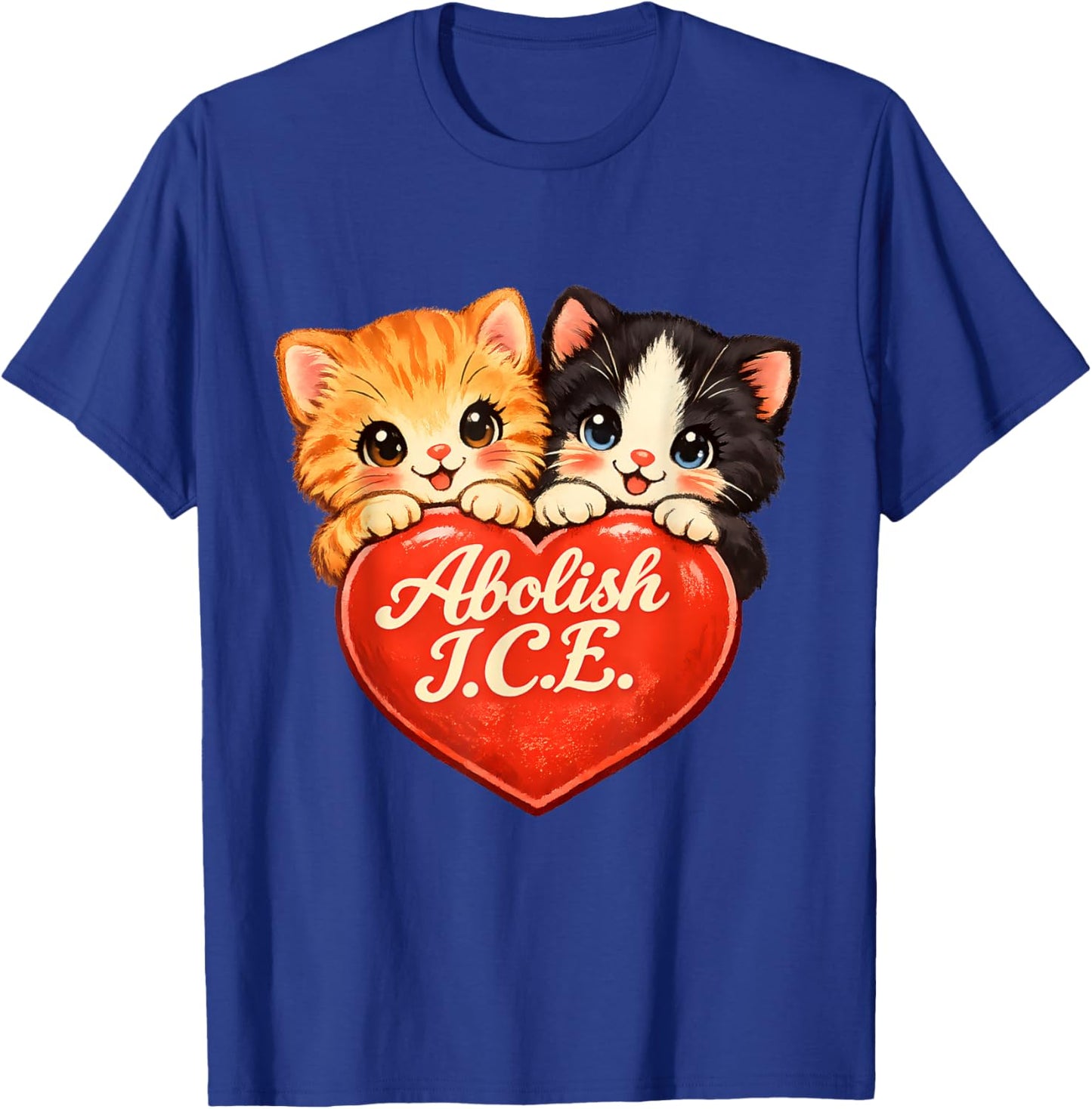 Abolish ICE Cat Valentines Day T-Shirt - T-Shirt | Royal