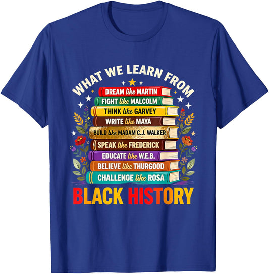 Black History Education Learning Pride Inspirational T-Shirt - T-Shirt | Royal