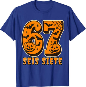 SEIS Siete Spanish Halloween 67 Boys Kids Six Seven Espanol T-Shirt - T-Shirt | Royal