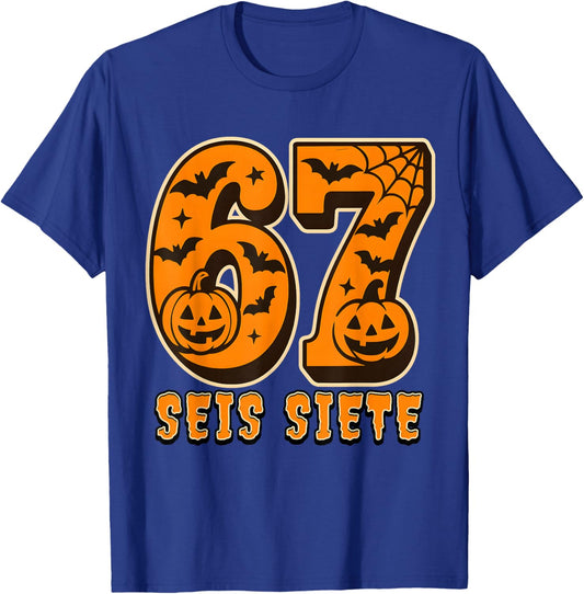 SEIS Siete Spanish Halloween 67 Boys Kids Six Seven Espanol T-Shirt - T-Shirt | Royal