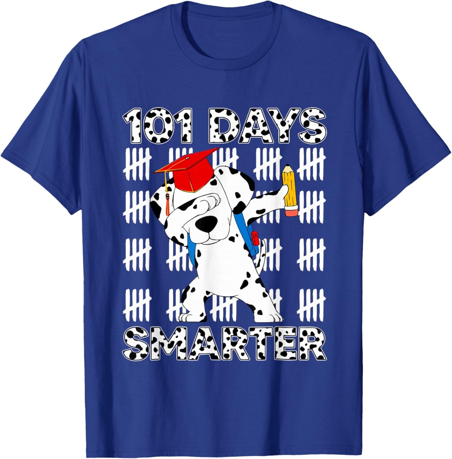 100 Days School Dabbing Dalmatian Dog Teachers Kids Teen T-Shirt - T-Shirt | Royal