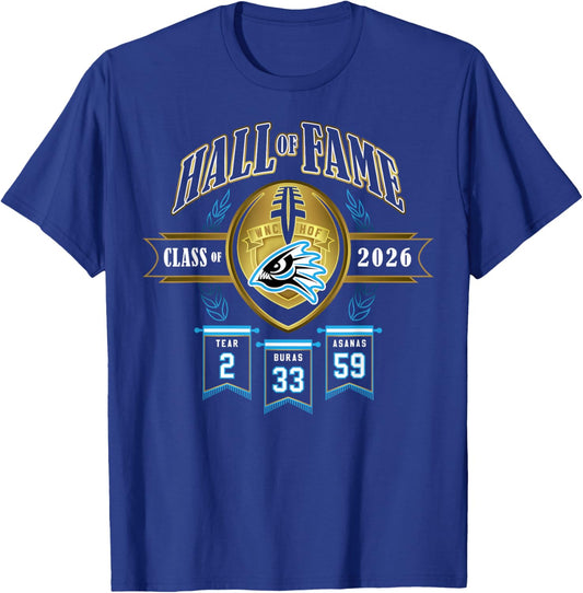 2026 HOF Piranhas Flag Football: #2, #33, #59 T-Shirt - T-Shirt | Royal