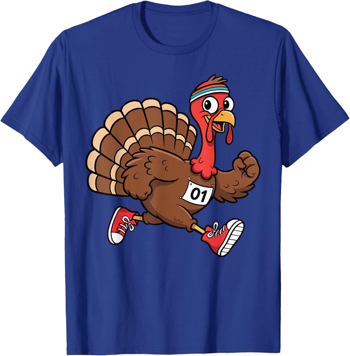 Funny Turkey Trot Running Thanksgiving 5K Marathon Costume T-Shirt - T-Shirt | Royal