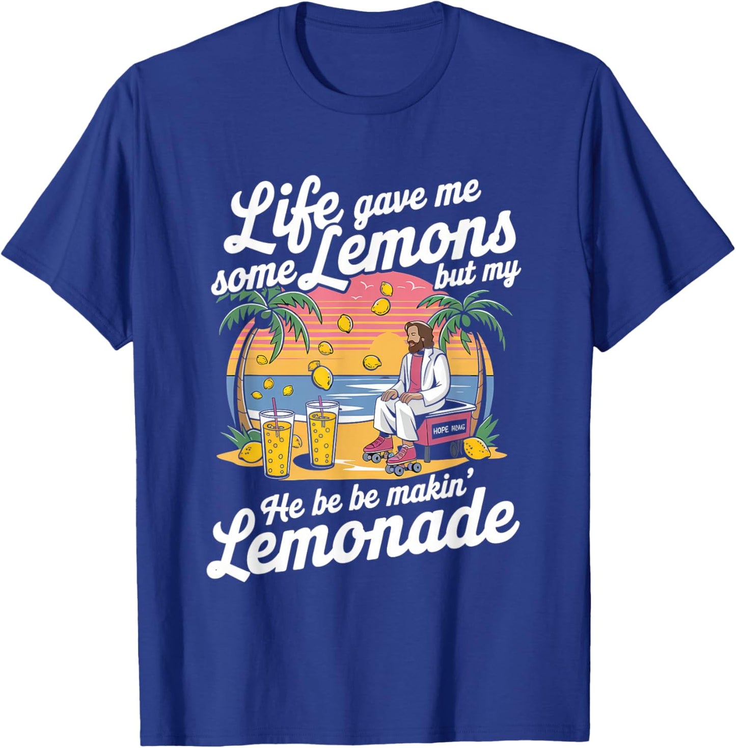 Life Gave Me Some Lemons Jesus Christian Cross Bible T-Shirt - T-Shirt | Royal
