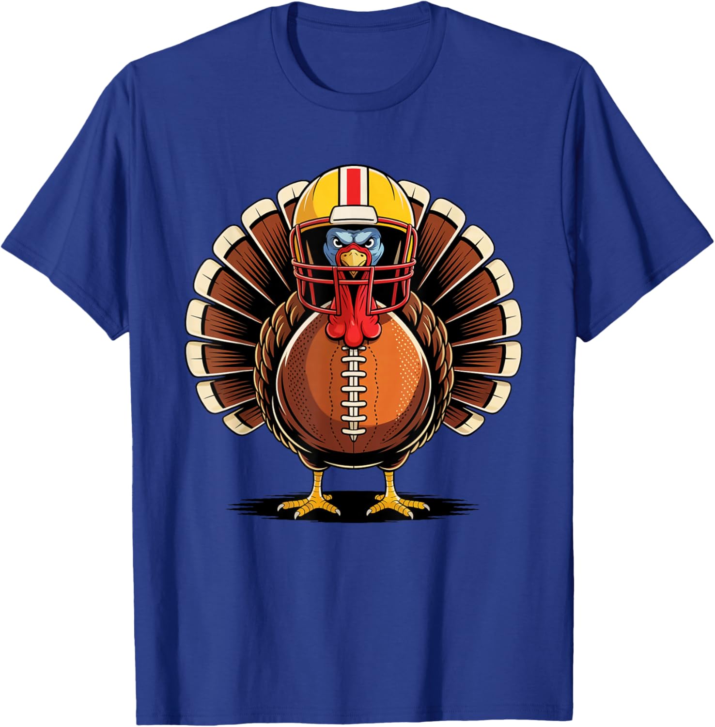 Football Turkey Fan Funny Thanksgiving Football Men Women T-Shirt - T-Shirt | Royal