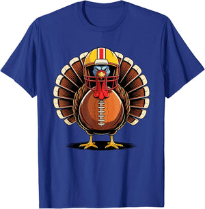 Football Turkey Fan Funny Thanksgiving Football Men Women T-Shirt - T-Shirt | Royal