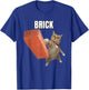 Funny Cat Throwing Brick Cats Meme Brainrot Humor T-Shirt - T-Shirt | Royal