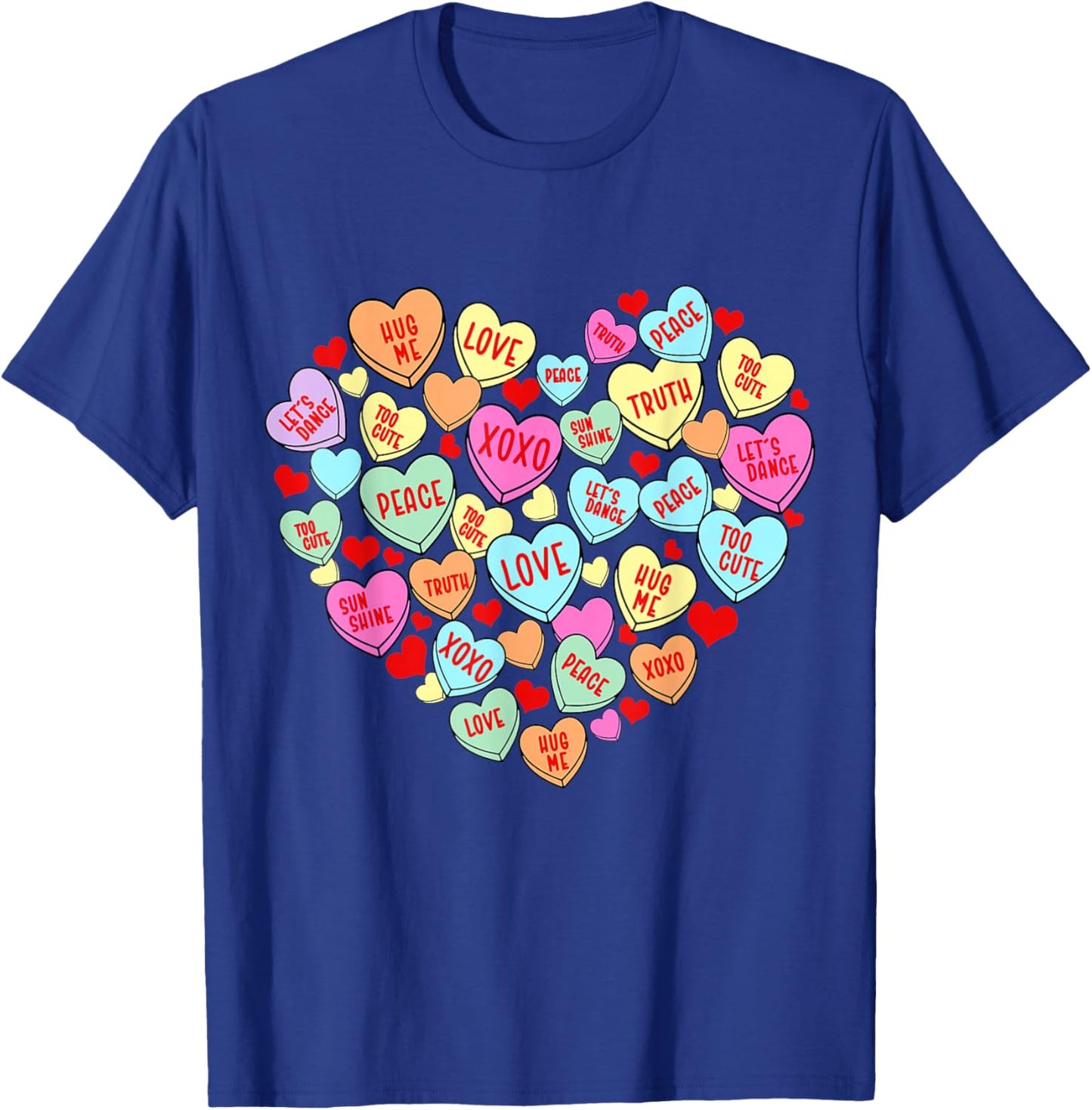 Valentines Day Heart Conversation Candy Sweetheart Kid Women T-Shirt - T-Shirt | Royal