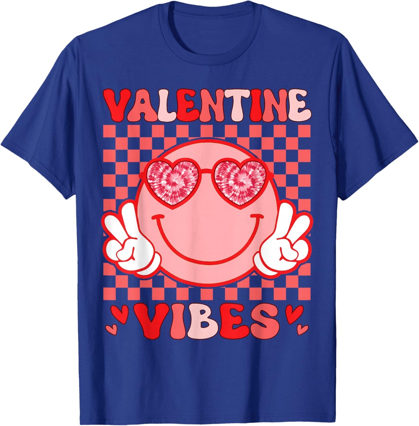 Valentine Vibes Hippie Valentines Day Shirts for Girls Women T-Shirt - T-Shirt | Royal