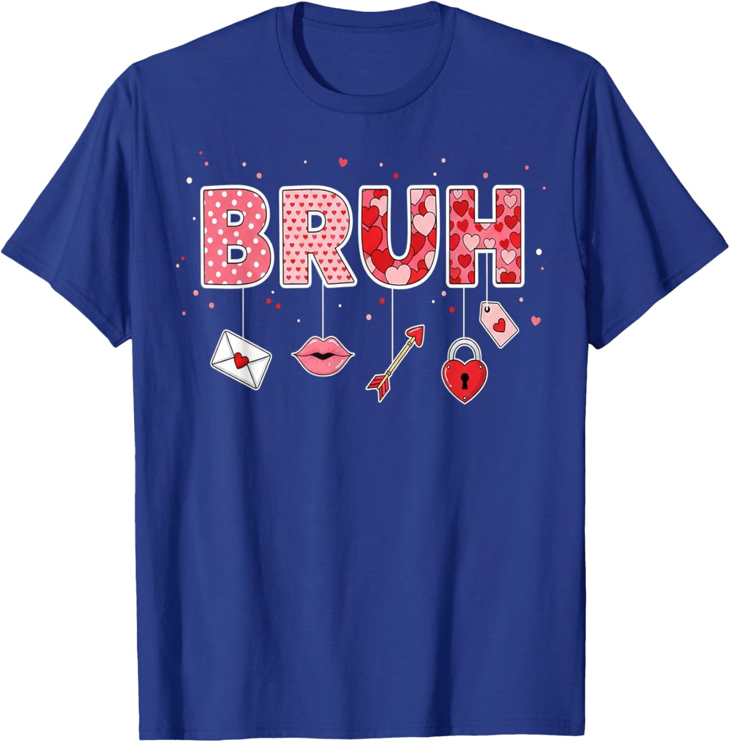 Happy Valentines Bruh Valentine Boys Hearts Kids Men T-Shirt - T-Shirt | Royal