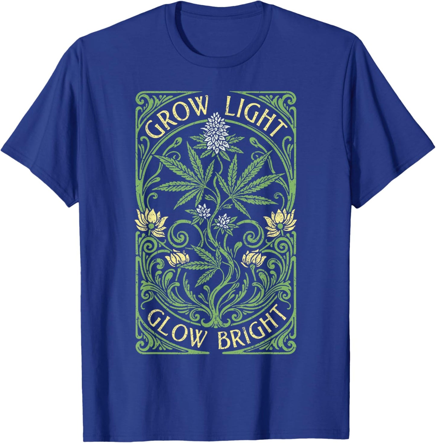 Boho Weed Grow Light Glow Bright Vintage Marijuana Stoner T-Shirt - T-Shirt | Royal