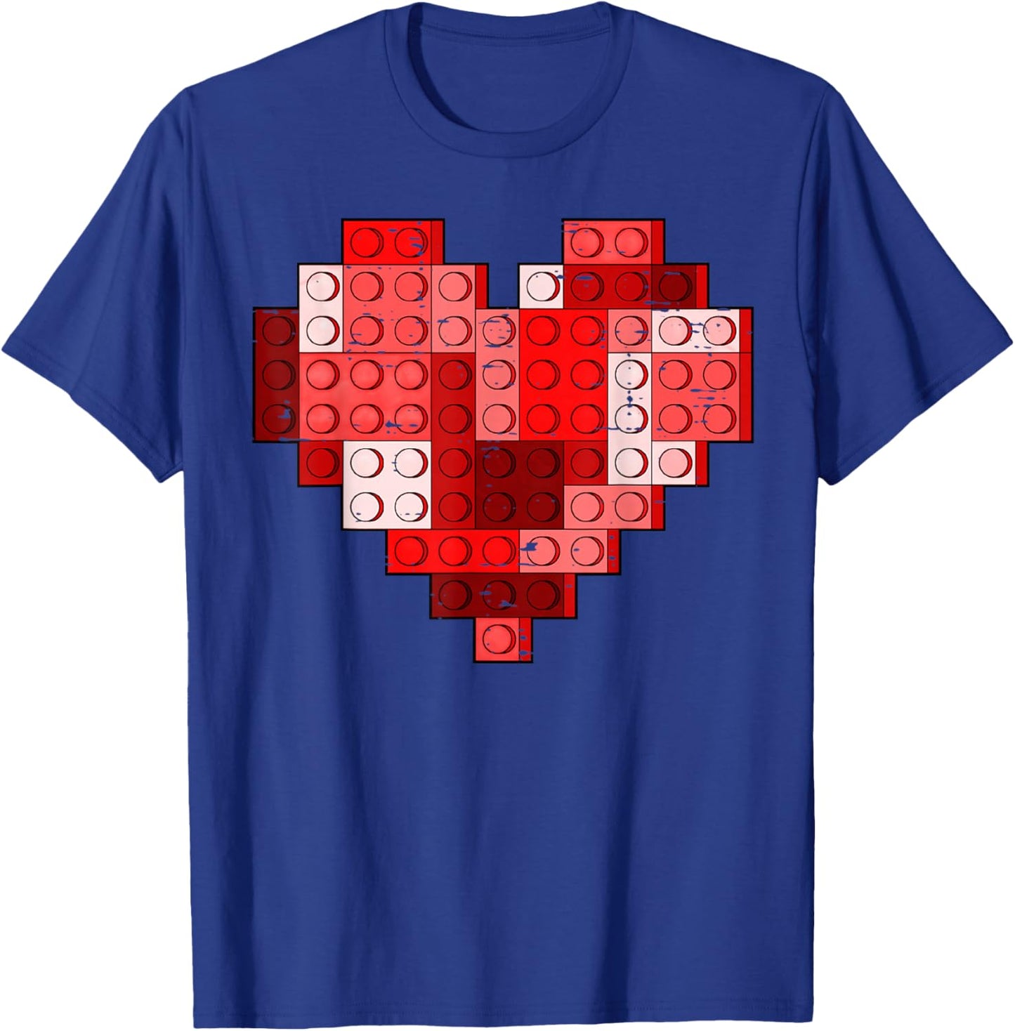 Valentines Day Heart Building Blocks Bricks Boys Kid Toddler T-Shirt - T-Shirt | Royal