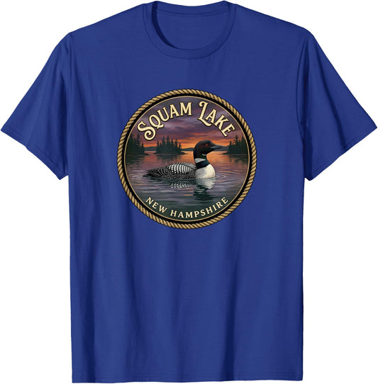 Squam Lake, New Hampshire, Retro T-Shirt - T-Shirt | Royal