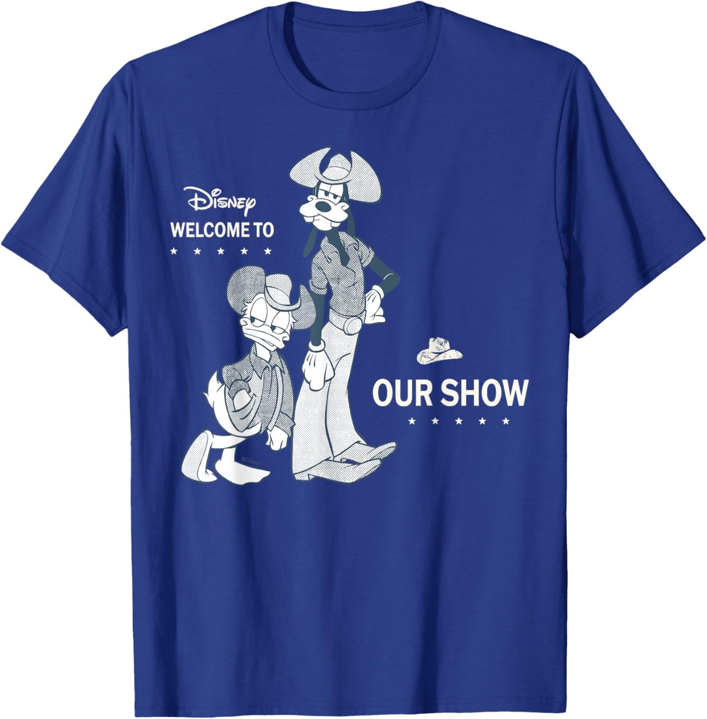 Disney Mickey and Friends Goofy Donald Cowboy Western Retro T-Shirt - T-Shirt | Royal