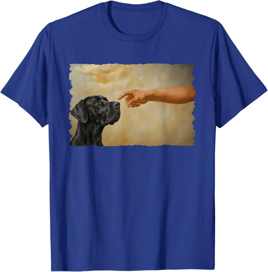 God Creates Great Black Great Dane Dog Lover T-Shirt - T-Shirt | Royal