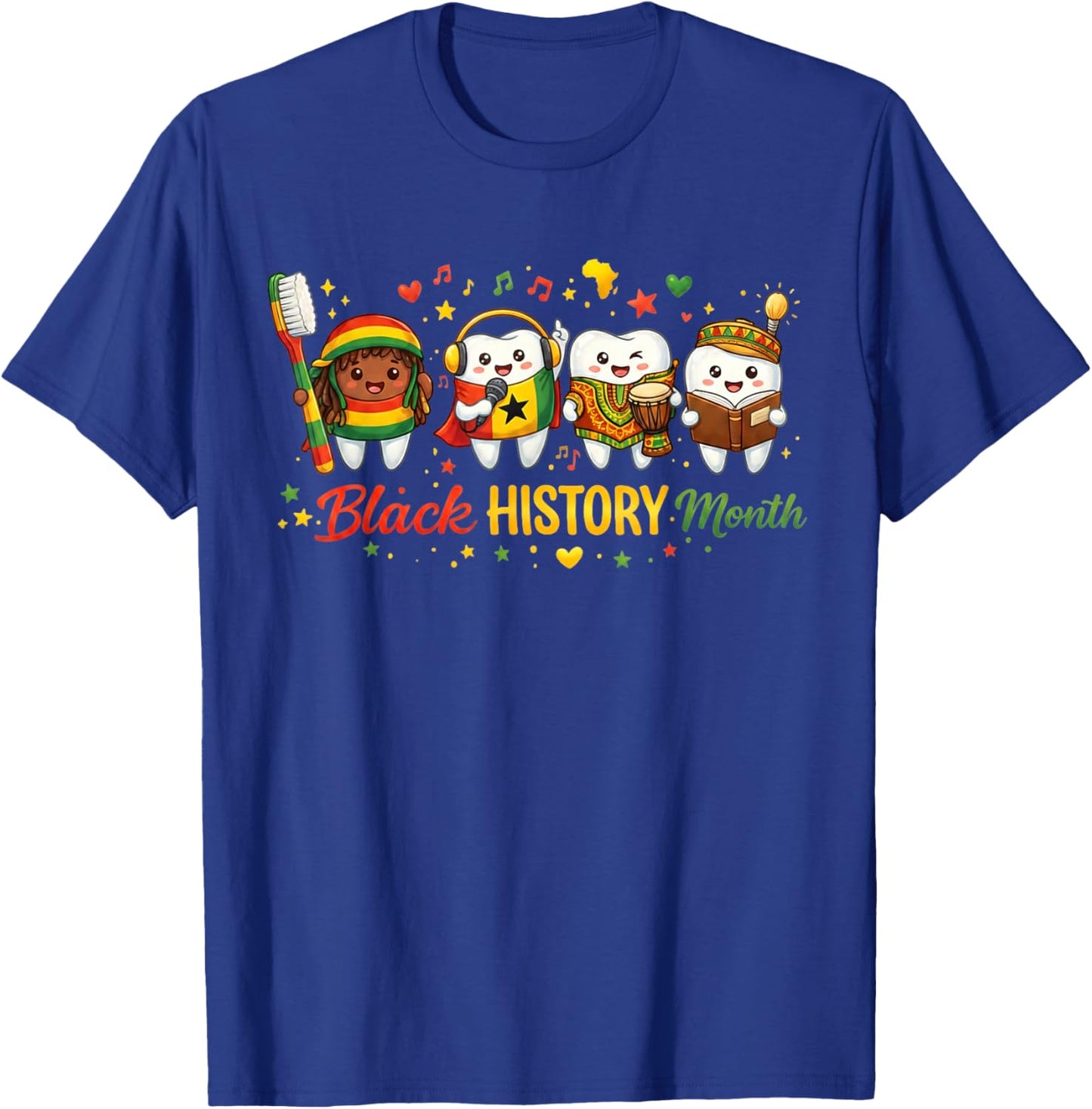 Melanin Dentist Juneteenth Dental Funny Black History Month T-Shirt - T-Shirt | Royal