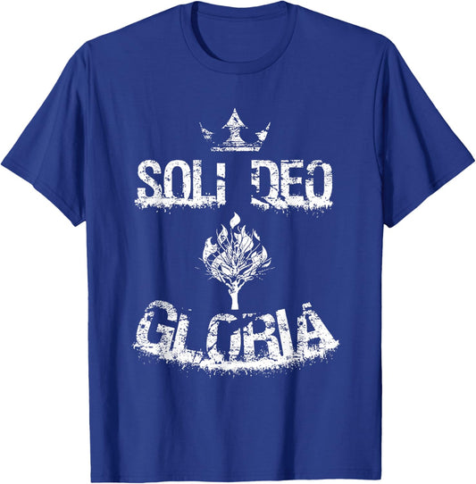 Soli Deo Gloria Reformed Theology Five Solas Christian Art T-Shirt - T-Shirt | Royal