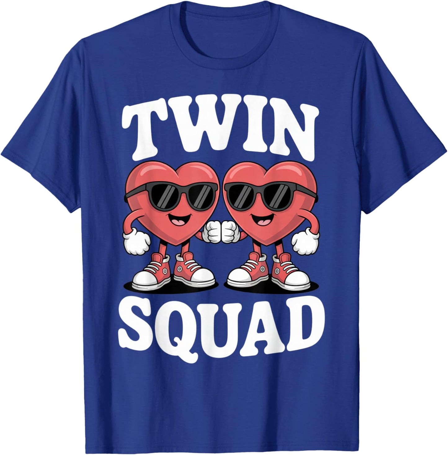 Twin Squad Heart Lovers Funny Matching Outfit Valentine's T-Shirt - T-Shirt | Royal