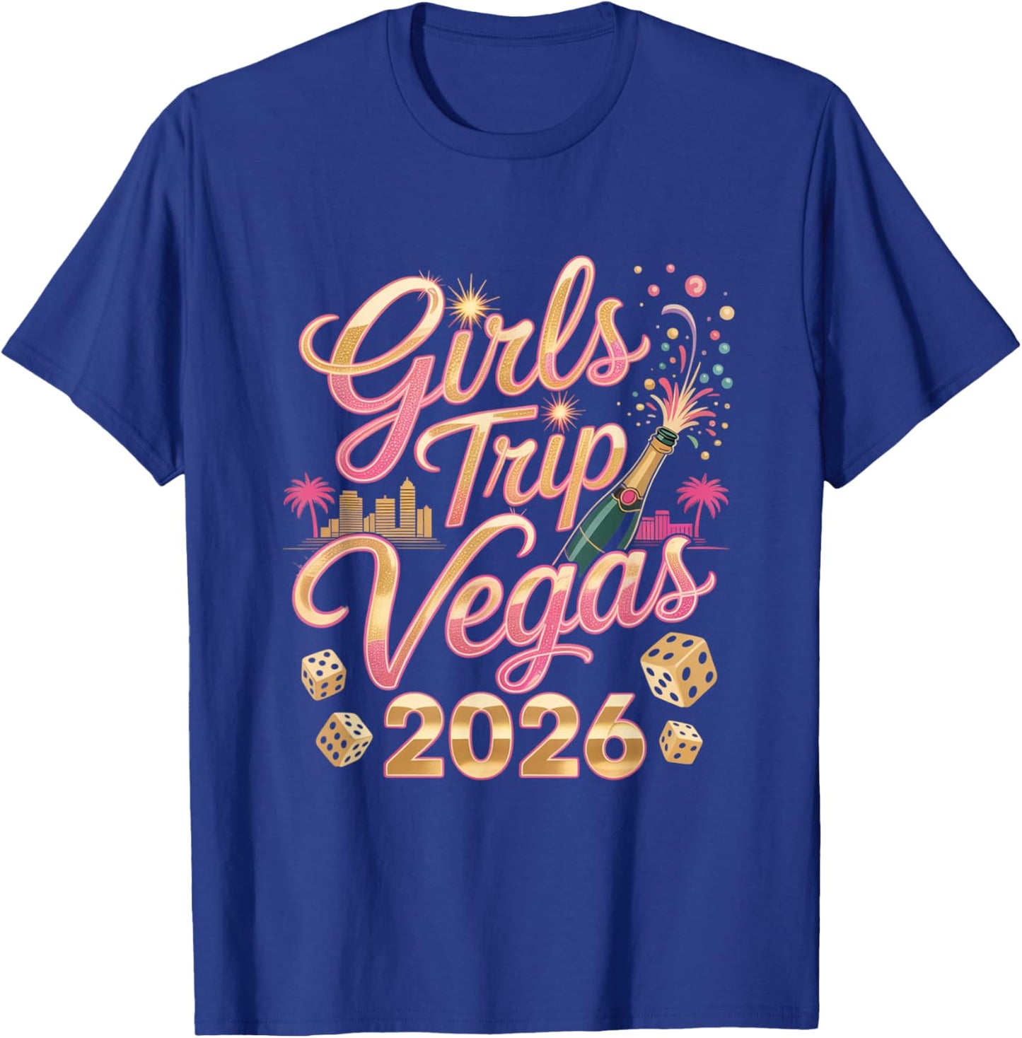 Girls Trip Vegas 2026 Confetti Party Crew T-Shirt - T-Shirt | Royal