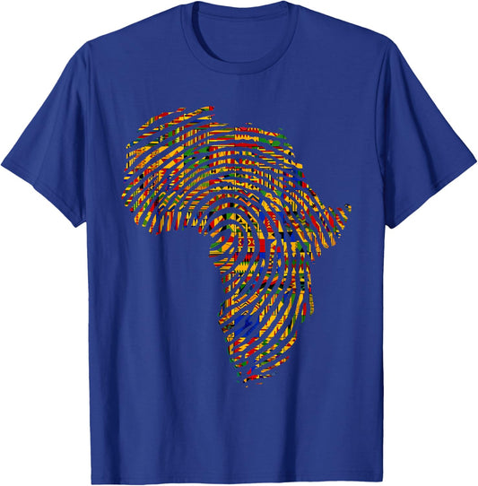 Africa Map Kente Cloth African Print Roots Traditional Art T-Shirt - T-Shirt | Royal