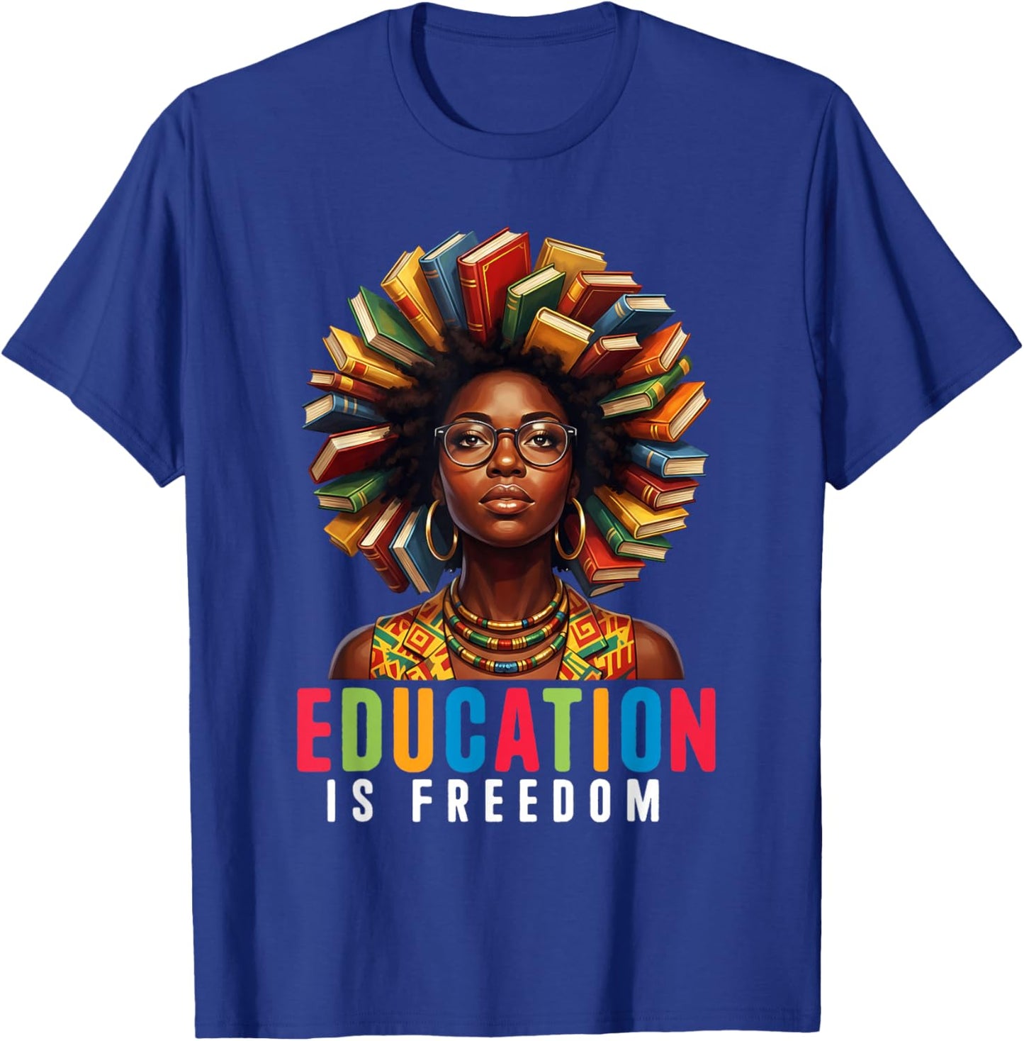 Black History Month Shirt Women Afro Black Women African T-Shirt - T-Shirt | Royal