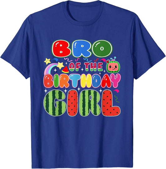 Bro of The Birthday Girl Melon Family Matching Funny T-Shirt - T-Shirt | Royal