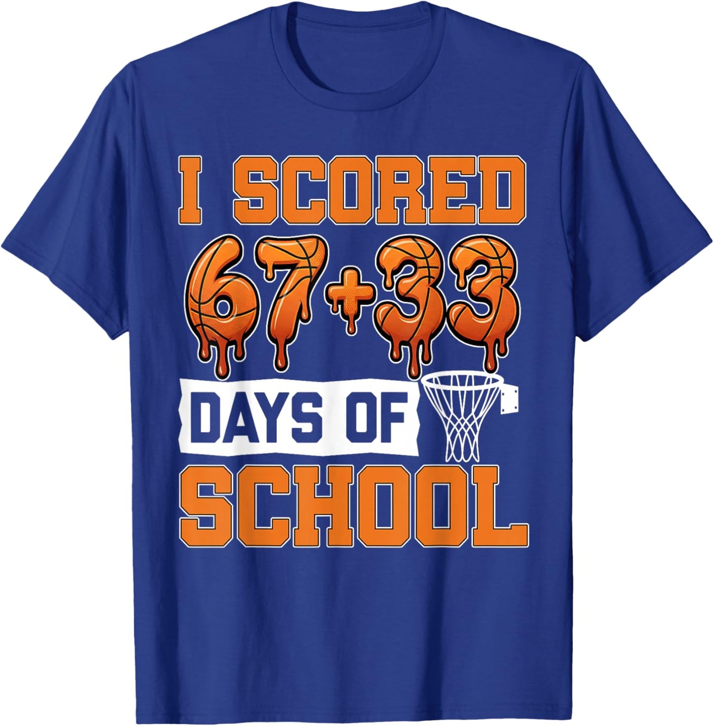 100 Days of School Basketball Drip 100th Day of School Boys T-Shirt - T-Shirt | Royal