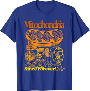 Mitochondria Vintage Science Retro Biology Cell Diagram T-Shirt - T-Shirt | Royal