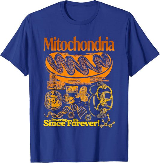 Mitochondria Vintage Science Retro Biology Cell Diagram T-Shirt - T-Shirt | Royal