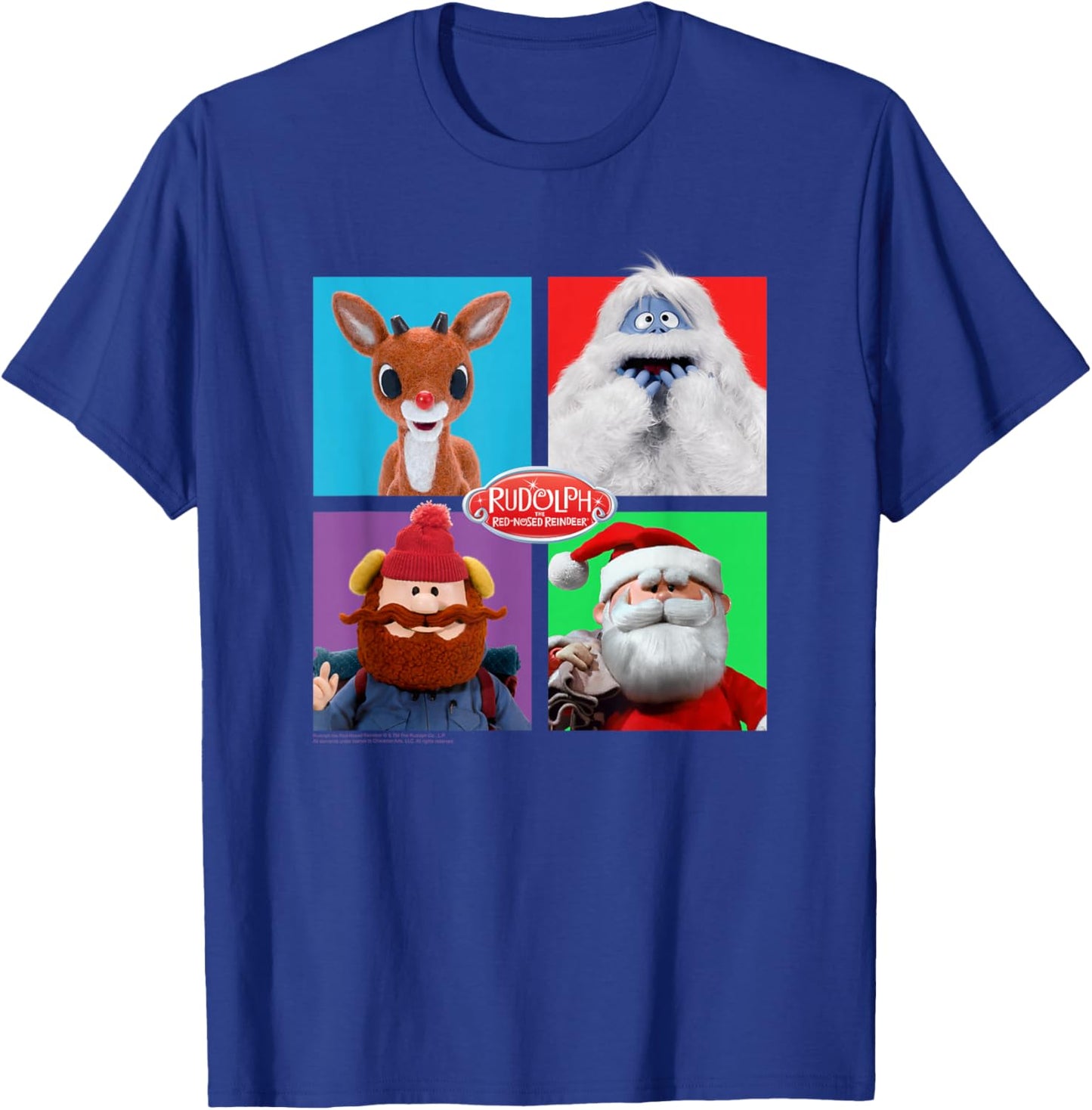 Rudolph and Friends Pop Art Portraits Retro Christmas T-Shirt - T-Shirt | Royal