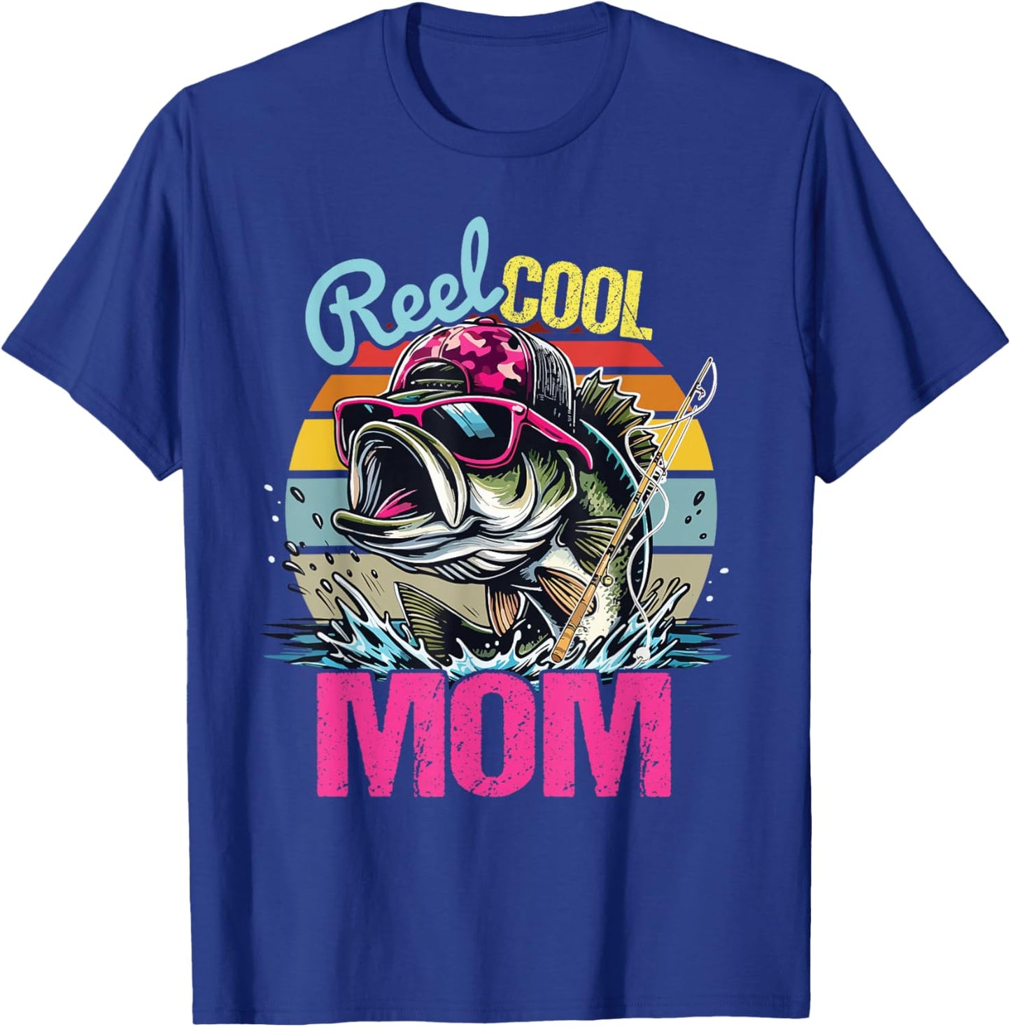 Vintage Reel Cool Mom Fishing Mom Mother's Day T-Shirt - T-Shirt | Royal
