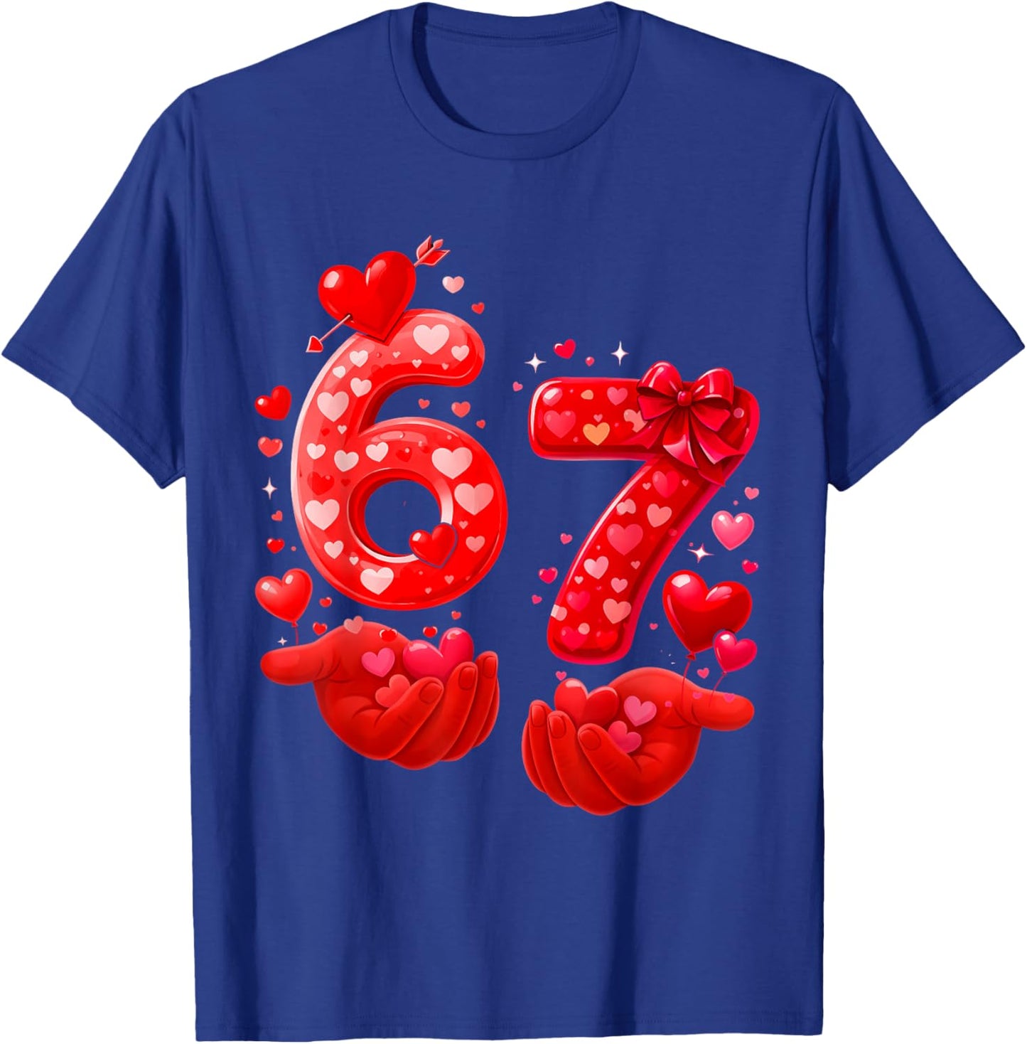 67 Valentine Six Seven Bruh Funny Boys Girls Kids T-Shirt - T-Shirt | Royal