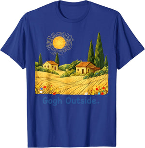 Gogh Outside Starry Night Nature Lover Inspirational Artist T-Shirt - T-Shirt | Royal