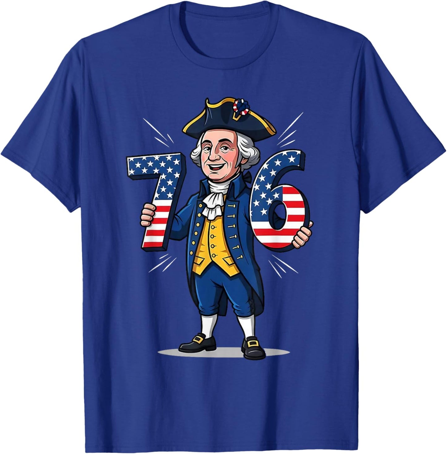 6-7 7-6 George Washington Shirt Six Seven American Design T-Shirt - T-Shirt | Royal