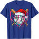 Baseball Christmas Santa Hat Baseball Christmas Drip T-Shirt - T-Shirt | Royal