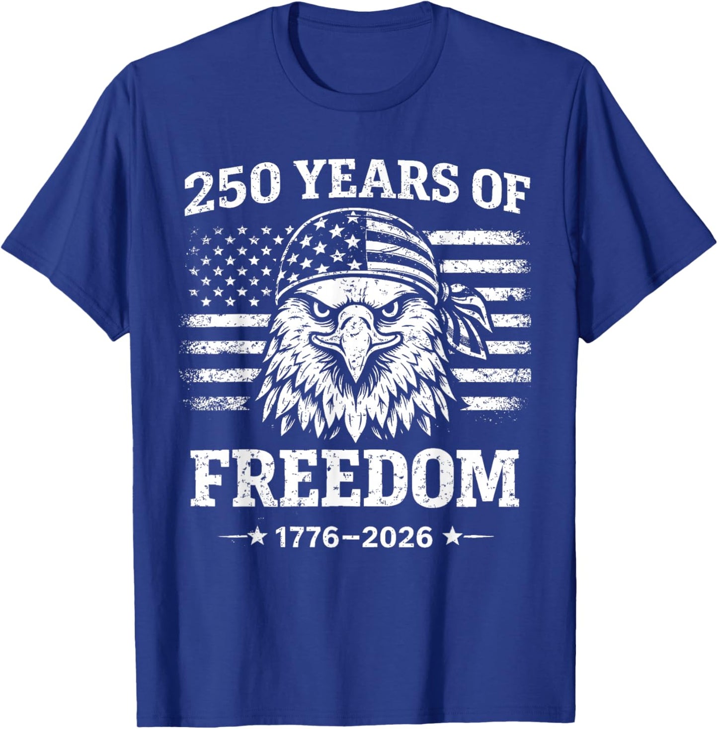 Flag Vintage 250 Years American 1776 2026 250th USA Birthday T-Shirt - T-Shirt | Royal