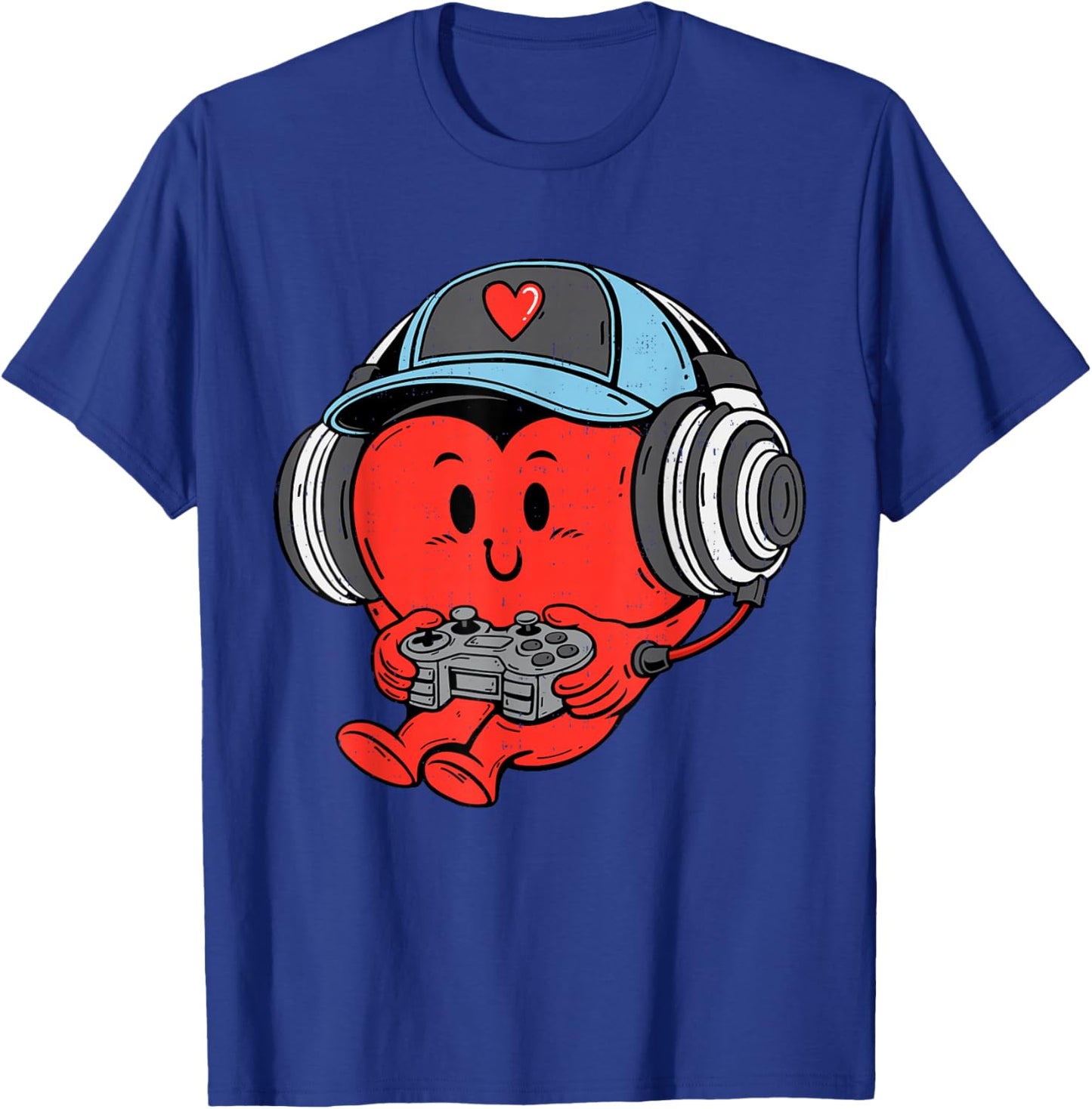 Video Game Gamer Heart Valentines Day Gaming Boys Teen Youth T-Shirt - T-Shirt | Royal