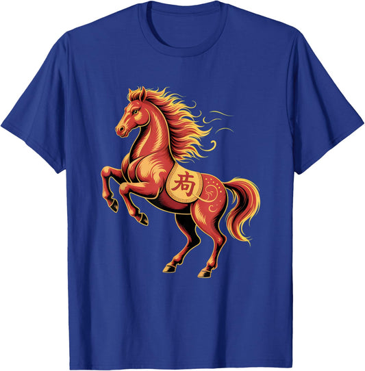 Fire Horse Chinese New Year 2026 Horse Zodiac Sign T-Shirt - T-Shirt | Royal