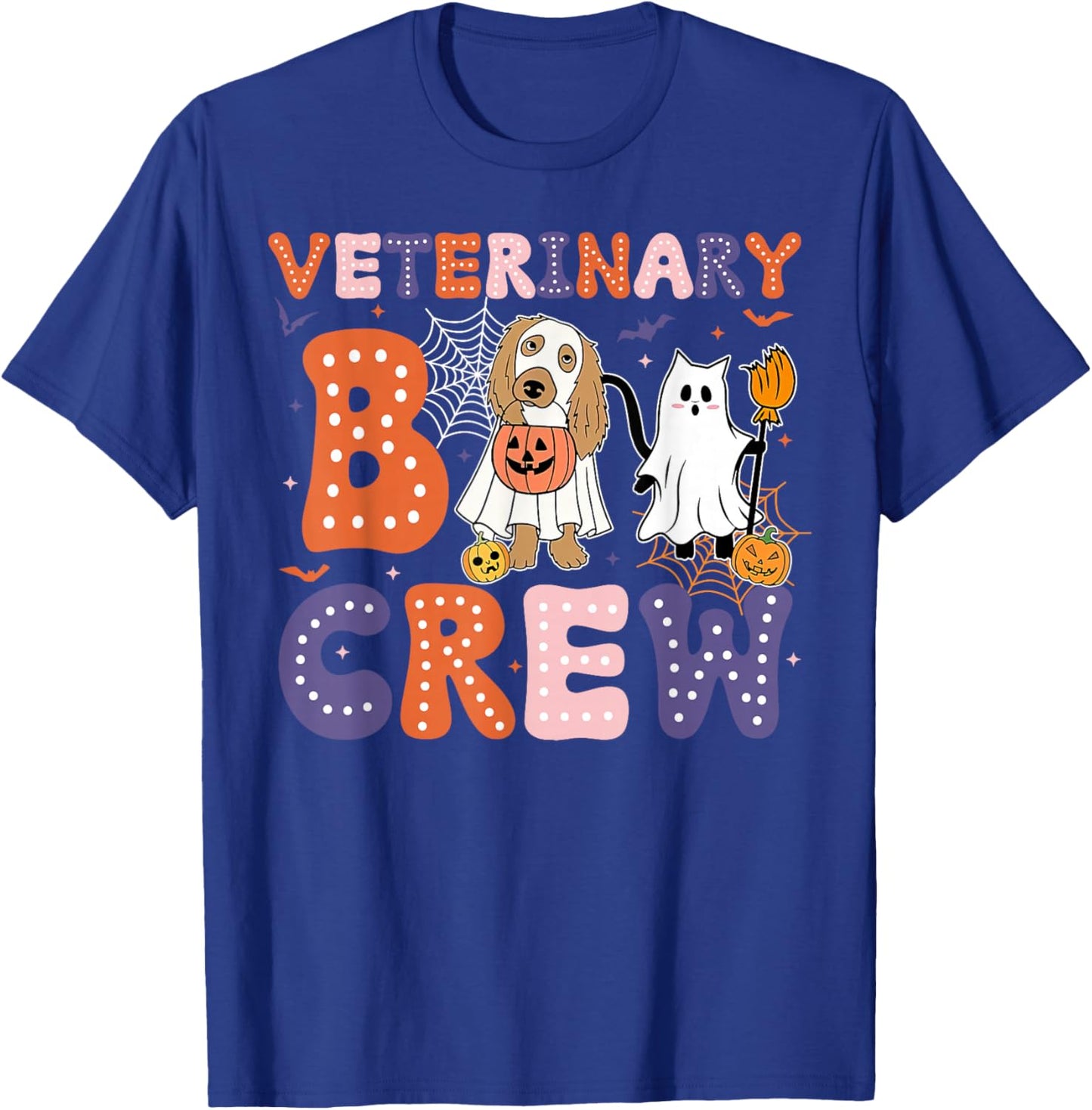 Veterinary Boo Crew Veterinarian Vet Tech Spooky Halloween T-Shirt - T-Shirt | Royal