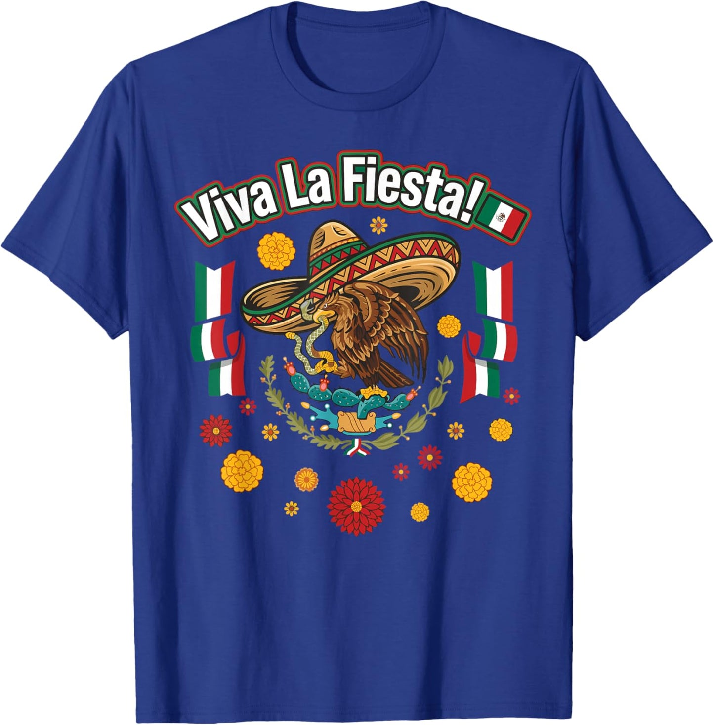 Viva La Fiesta Cinco de Mayo Mexican Sombrero T-Shirt - T-Shirt | Royal